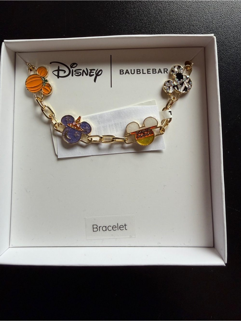 New Baublebar Disney Halloween Bracelet Mickey Mouse Witch Candy Corn Pumpkin